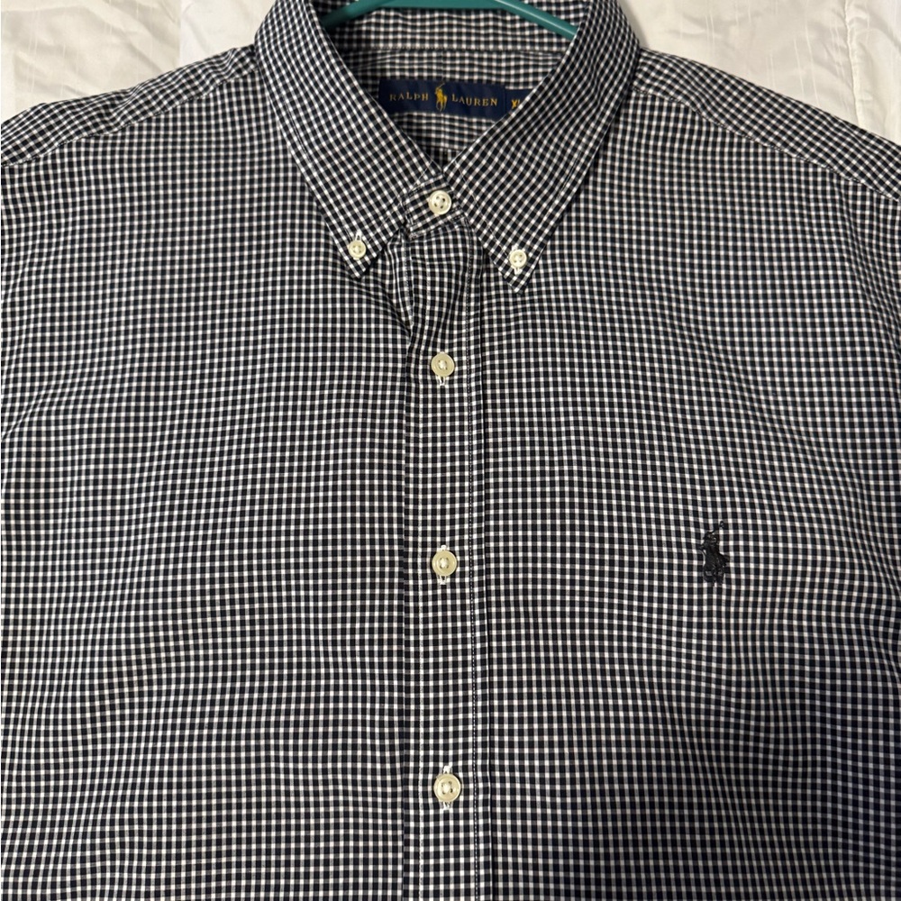 (SOLD)Ralph Lauren Black and White Gingham Men's Shirt